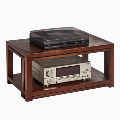 Small Shelf Stand, Storage Shelf Organizer, Audio Rack Stand, Rack Audio Tower Brown Stable Made of Solid Wood Without Installation 2 Sizes(2 Layer) - size: 2 layer