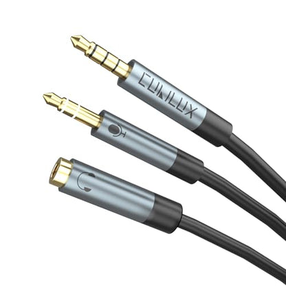 3.5mm TRS to TRRS Microphone Cable, Connect 3-Pole MIC to 4-Pole Combo Jack for Phone, Tablet, Laptop Computer, Not for Camera, 10 Feet