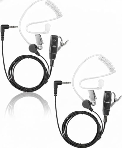 2-Pack Detachable Air Tube Earpiece Headset Design for Global-ptt P0 Radios Only (3.5mm) - style: 3.5mm