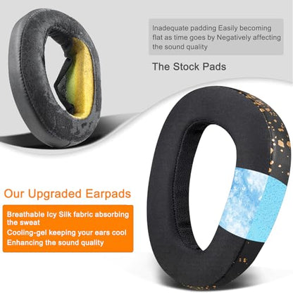 SOULWIT Cooling-Gel Earpads Replacement for Sennheiser GSP500, GSP550, GSP600, GSP 670 Gaming Headset, Ear Pads Cushions for EPOS H6 Pro, GSP601, GSP602 Headphones - Black Gold - color: Black Gold