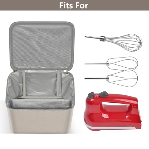 Hand Mixer Storage Case for KitchenAid 5, 6, 7 and 9 Speed Mixers - color: Beige