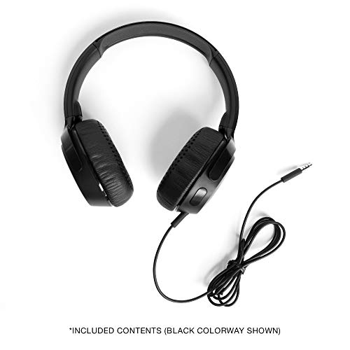 Skullcandy Riff On-Ear Wired Headphones with 3.5mm AUX Plug - Blue/Sunset | Travel Ready with 3.5mm Wired Connection, Built-In Microphone, Foldable Lightweight Comfortable Design, Durable Headband - color: Blue/Sunset, size: One Size, style: Riff