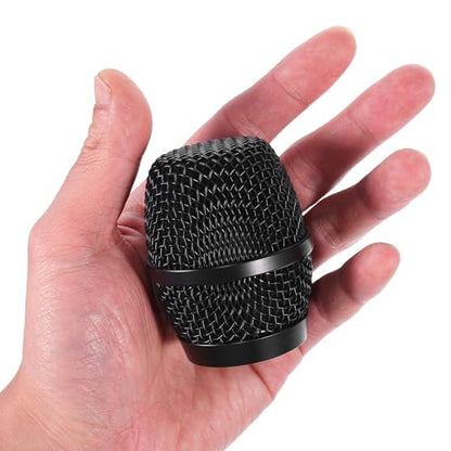 2pcs Microphone Ball Head: Mesh Grill Replacement Head Mic Replacement Parts Compatible with ER-33 E-9 00U-6 Inner Diameter 35mm/1.38 inch Black