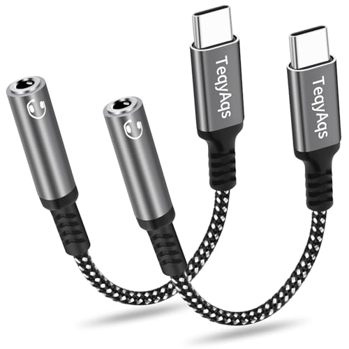 USB Type C to 3.5mm Female Headphone Jack Adapter, (2-Pack) USB C to Aux Audio Dongle Cable Cord Compatible with iPhone 17/16/15 Pro Max, iPad Pro, Samsung Galaxy S25/S24/S23/S22/S21 Ultra, MacBook ﻿