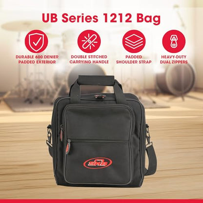 SKB Cases 1SKB-UB1212 UB Series 1212 Mixer Case, Padded Audio Equipment Bag for DJ Controller, Recorder and Studio Gear, 12 x 12 x 4 Inch, Black | Fits controllers recorders and studio equipment, doubles as gear-carrying solution, protects knobs and fader