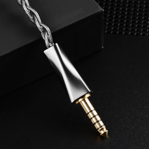 FAAEAL IEM Cable,Monocrystalline Copper Silver Plated Cable,QDC-C Pin in Ear Monitor Cords for K&Z ZS10 PRO ZSX ZSN TRN MT1 etc Recessed 2pin 4.4mm Plug 4.2ft - style: 4.4mm Plug
