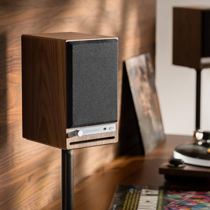 Audioengine HD4 Powered Bookshelf Speakers – Bluetooth 5.3 aptX Adaptive, | 24-Bit DAC, Desktop Speakers for Music, Gaming and Home Audio - Walnut - color: Walnut, style: Active