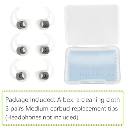 Medium Silicone Earbuds Pads Replacement Earbud Tips Compatible with Bose SoundSport Freestyle IE2 IE3 Headphone Rubber Tips Earbud Covers Ear Tips 3 Pairs - size: M