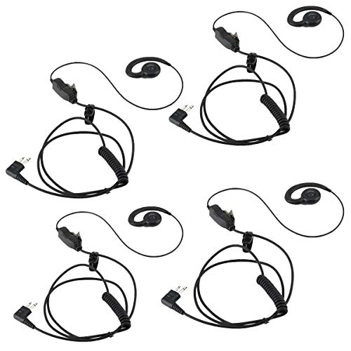 HWAYO Walkie Talkie Swivel Earpiece with Microphone and PTT for Motorola Two Way Radio - Motorola Swivel Earpiece Compatible with Walkie Talkies CLS1410, CLS1100, HKLN4604A (4 Pack) - size: 4 Pack