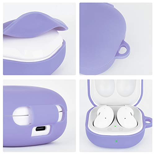 AIRSPO Silicone Case Compatible with Samsung Galaxy Buds 2 Pro/ 2/ Galaxy Buds 2/ Galaxy Buds Pro/Galaxy Buds Live Case (Lilac) - color: Lilac
