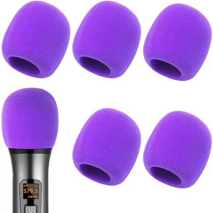 6 PCS Microphone Windscreen Thick Purple Foam Handheld Cover, Mic Covers for Microphones SM58, E835 by Swagwert - color: Purple