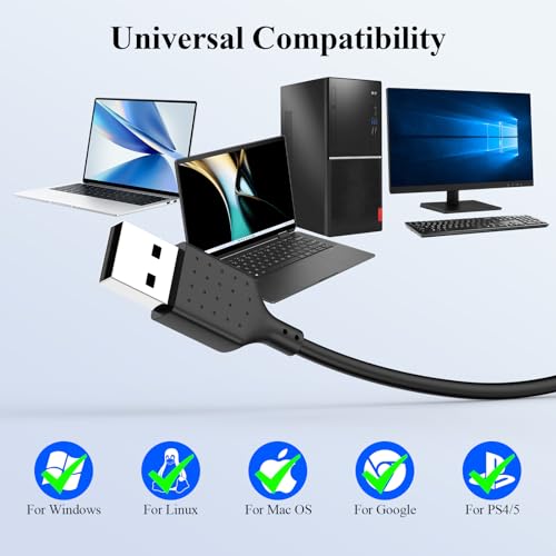USB Earbuds for PC Laptop Computer with Mic Wired Headphones 7.5FT Black | USB A Headset with Microphone Audio Control Noise Isolating Earphones for Dell for HP Surface Switch Office Zoom Working