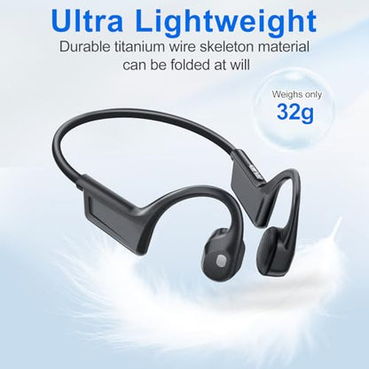 Bone Conduction Headphones, Bluetooth 6.0 Open Ear Headphones with HD Mic, 10Hrs Playtime Wireless Sports Earphones, IP67 Waterproof Headset for Running, Cycling, Hiking, Driving