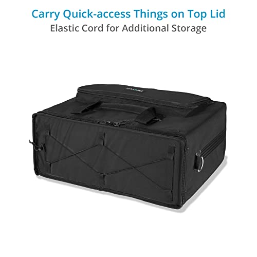 PROAIM Cube 4U Rack Bag for Sound Recordists, Soundmen, Musicians & Mixers. Professional Bag for Audio Systems, Wireless Microphone System, Field recording, Equalizers (BG-CB4U-01)