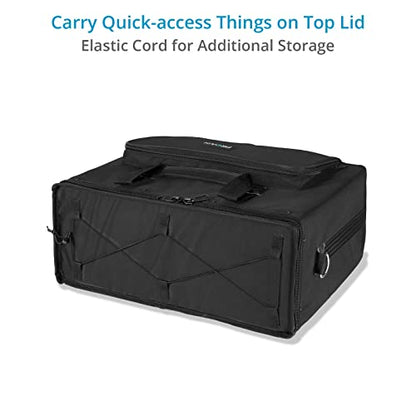 PROAIM Cube 4U Rack Bag for Sound Recordists, Soundmen, Musicians & Mixers. Professional Bag for Audio Systems, Wireless Microphone System, Field recording, Equalizers (BG-CB4U-01)