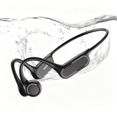Swimming Headphones, IPX8 Waterproof Bone Conduction Headphone Wireless Underwater Earbuds with 32GB Memory for Swimming, Cycling, Marathon