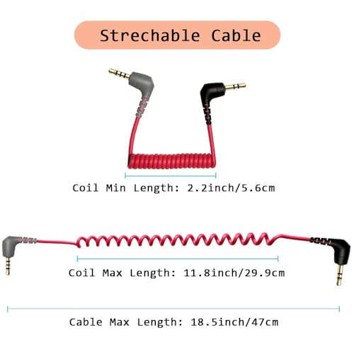 3.5mm TRS to TRRS Microphone Patch Cable Mic Cord Compatible with iPhone, Smartphone, Tablets for Rode SC7, VideoMic, VideoMicro Go, for BOYA & Other External Mic (Please Read Instruction Below)
