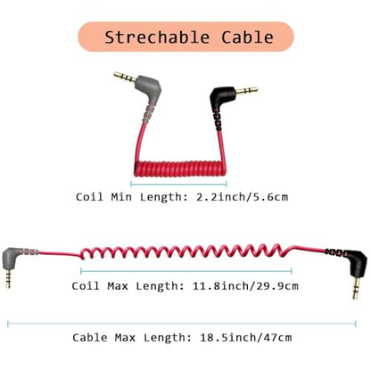 3.5mm TRS to TRRS Microphone Patch Cable Mic Cord Compatible with iPhone, Smartphone, Tablets for Rode SC7, VideoMic, VideoMicro Go, for BOYA & Other External Mic (Please Read Instruction Below)