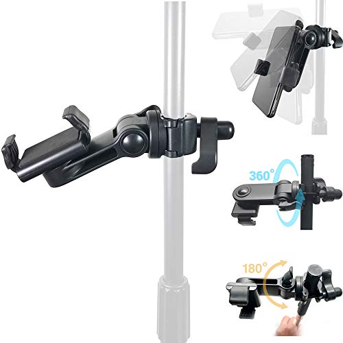 Accessory Basics Music Boom Mic Microphone Stand Smartphone Mount w/360° Swivel Adjust Holder for All Smartphones up to 3.75 inches Wide (Zoom Video Compatible)