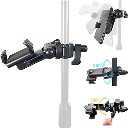 Accessory Basics Music Boom Mic Microphone Stand Smartphone Mount w/360° Swivel Adjust Holder for All Smartphones up to 3.75 inches Wide (Zoom Video Compatible)