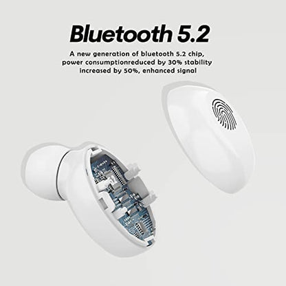 True Wireless Earbuds Bluetooth in-Ear Headphones 5.2 Small Tiny Invisible Earbuds Wireless Bluetooth Discreet Bluetooth Earbuds for Work Blue Tooth Ear Buds Wireless Earphones with Mini Earbuds Case