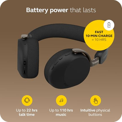 Jabra Evolve3 75 On-Ear Wireless Bluetooth Headset with Microphone, Black - color: Black, style: All Platforms
