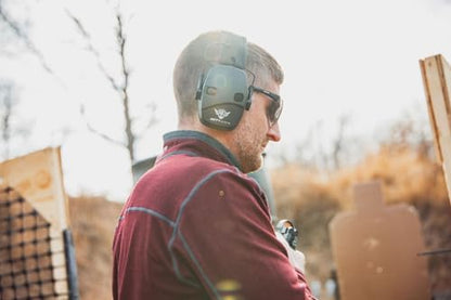 Cadre Low-Profile Electronic Sound Amplification Slim Safety Earmuff, For Range, Mowing, Construction, Work Shops, NRR 22dB