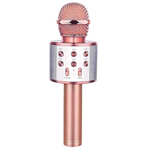 Wireless Bluetooth Karaoke Microphone Portable Handheld Mic Speaker 3-in-1 for All Smartphones Gifts