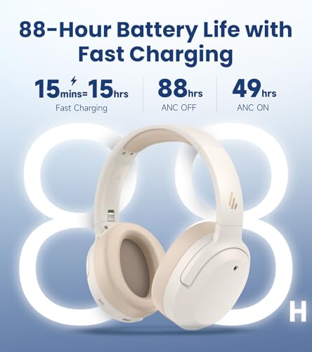 Edifier W820NB Plus Gen 2 Over-Ear Noise Cancelling Headphone, Ivory - color: Ivory