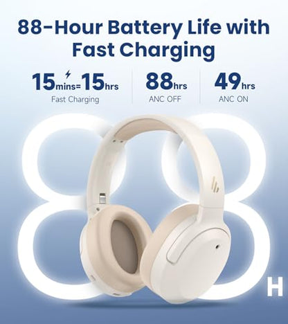 Edifier W820NB Plus Gen 2 Over-Ear Noise Cancelling Headphone, Ivory - color: Ivory