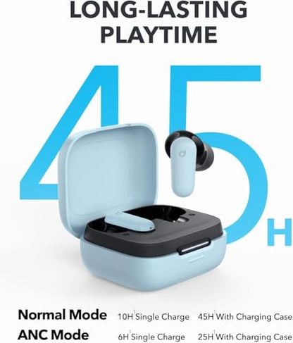 Soundcore P30i by Anker Noise Cancelling Earbuds, Hands-Free Viewing | Strong and Smart Noise Cancelling, Powerful Bass, 45H Playtime, 2-in-1 Case and Phone Stand, IP54, Bluetooth 5.4 - color: Blue