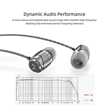 SoundMAGIC E11 Wired Earbuds, No Mic, Hi-Fi Stereo, 3.5mm Jack, Gunmetal | Balanced accurate sound, rich bass, full aluminium housing, silver-plated cable, comfortable fit - color: Dark Silver