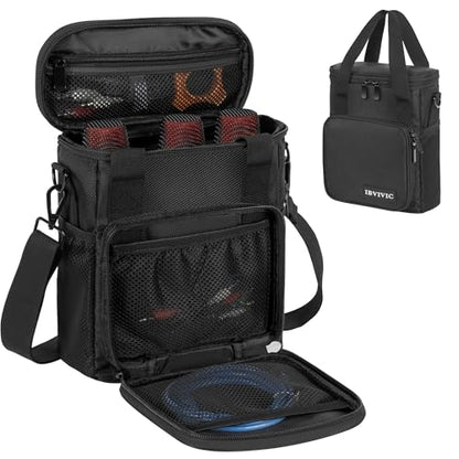 IBVIVIC 3 Slots Wireless Microphone Case with Foam, Mic Carrying Bags | Microphone Carrying Case with Shoulder Strap for Party, Singing (Black) - size: 3 Slots