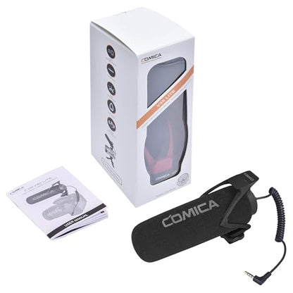 COMICA CVM-V30 LITE Video Microphone,Super-Cardioid Condenser On-Camera Shotgun Microphone for Canon Nikon Sony Panasonic DSLR Cameras,Mic for iPhone Android Smartphone with 3.5mm Jack(Black) - color: Black