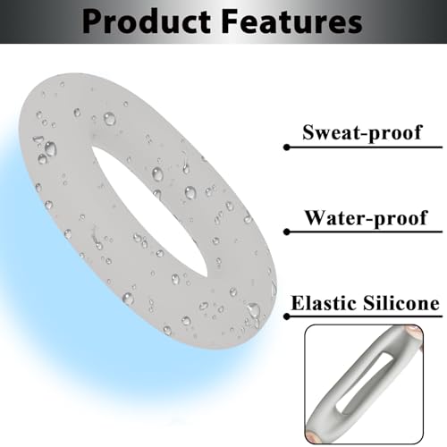 Adhiper 3-in-1 Silicone Sweat Case Cover for Sony WH-1000XM6 Headphones, XM6 Covers Accessories Silicone Ear Pads Covers & Headband Cover & Ear Cup Protector, Washable & Sweatproof - Platinum Sliver - color: Platinum Sliver