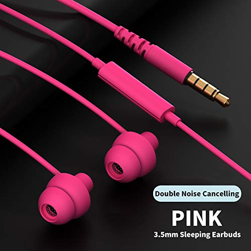 MAXROCK (TM Super Mini Total Soft Silicon Earbuds Headphones with Mic Music Sleep Choice for Cellphones Ipad Tablet Mp3 Laptop and Most 3.5mm Audio Player (Pink) - color: Pink