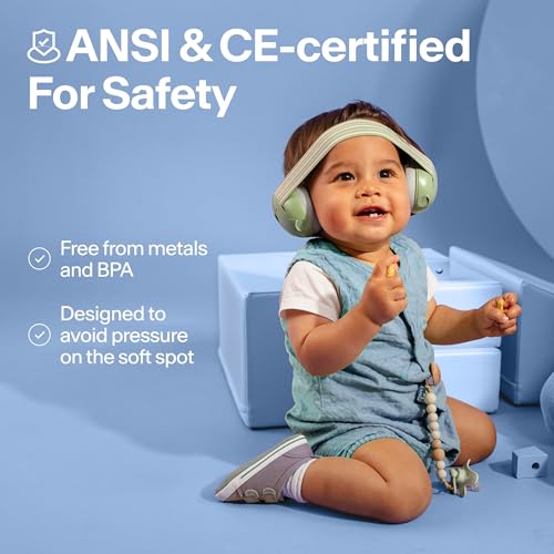 Alpine Muffy Baby Ear Muffs Noise Protection | Toddler Ear Protection | For babies up to 4 years | 24dB Sound Reduction | Baby Hearing Protection | Noise Reduction | Baby Essentials New Mom Gifts - color: Blue