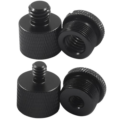 8 Pack Mic Stand Adapter, 5/8 Female to 3/8 Male | 3/8 Female to 5/8 Male, 5/8 Female to 1/4 Male, 1/4 Female to 5/8 Male Screw Thread Adapter Mic, Black Adapter for Boom Arm - size: 1 Set 8 Pcs