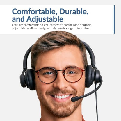Cyber Acoustics USB-A Stereo Headset (AC-204USB), in-Line Controls, Adjustable Headband, Lightweight, Durable Construction, Leatherette Earpads, 8 ft Braided Cable - style: USB Stereo Headset