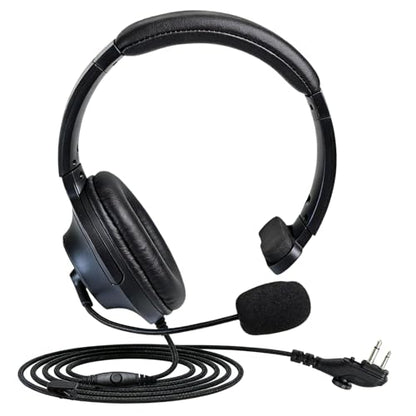 WODASEN Single Over The Ear Headset Noise Canceling Overhead Headphones with Boom Mic PTT for Hytera BD502 BD502i BD552i BD612i PD502 PD502i PD402i PD482i PD562i HYT TC-508 RCA RDR2500 Walkie Talkie