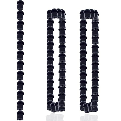 Lsgoodcare 100PCS Black Silicone Rubber Replacement Mushroom EarTips Earbud Compatible with Motorola Kenwood Icom Baofeng HYT Midland Radio Surveillance Acoustic Coil Tube Earpiece Headset - color: black