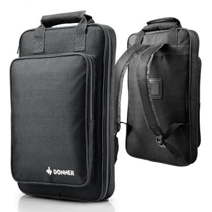 Donner Drumstick Backpack Bag, Large Capacity Padded Double Shoulder Straps for all Drum Accessories, Holds up to 12 Pairs of Drumsticks