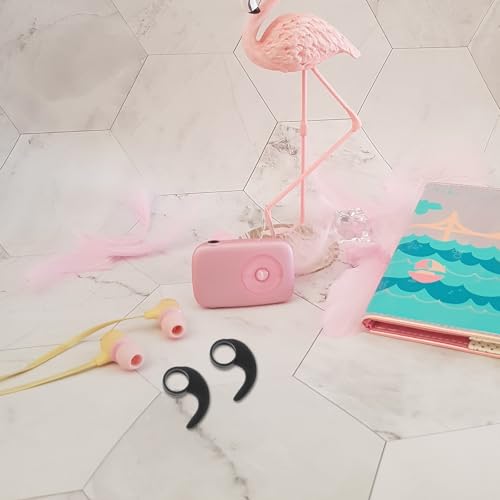 LALAFINA 6Pcs Silicone Earbud Clips Ear Hooks Comfortable Anti-Skid Protective Earphone Hooks for Sports Running Video Calls Fits Earbud Black Large Medium Small