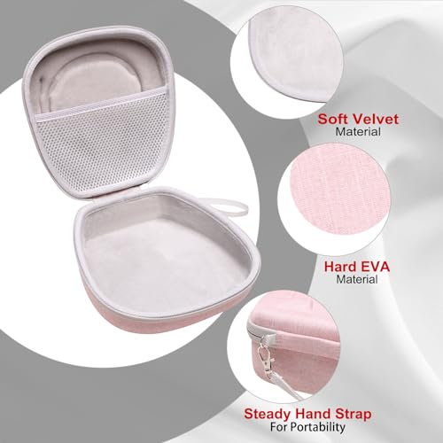 Case for Logitech H390/H391/Zone 301/H111/H570e Wired Headset Pink | Hard Carrying Travel Wired Headset Case for Logitech H390/H391/Zone 301/H111/H570e & JIAMQISHI/Poly Blackwire 3220/AOC - color: Pink