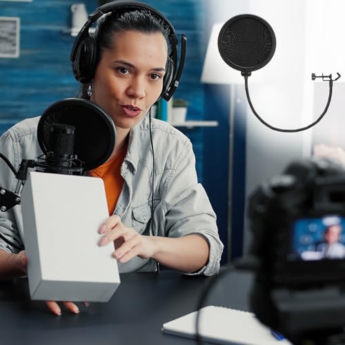 Sherr 4 Pcs Tripod Microphone Stand with Mic Clip and Windscreen
