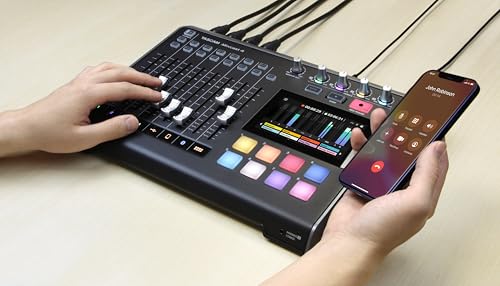 TASCAM Mixcast 4 Podcast Streaming Mixer, Recorder, and USB Audio Interface — Four XLR/TRS Mic Inputs, Touch Screen and Editing Software Included | Recorder, USB Audio Interface - Four XLR/TRS Mic Inputs, Touch Screen and Editing Software Included - style