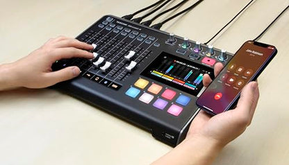 TASCAM Mixcast 4 Podcast Streaming Mixer, Recorder, and USB Audio Interface — Four XLR/TRS Mic Inputs, Touch Screen and Editing Software Included | Recorder, USB Audio Interface - Four XLR/TRS Mic Inputs, Touch Screen and Editing Software Included - style