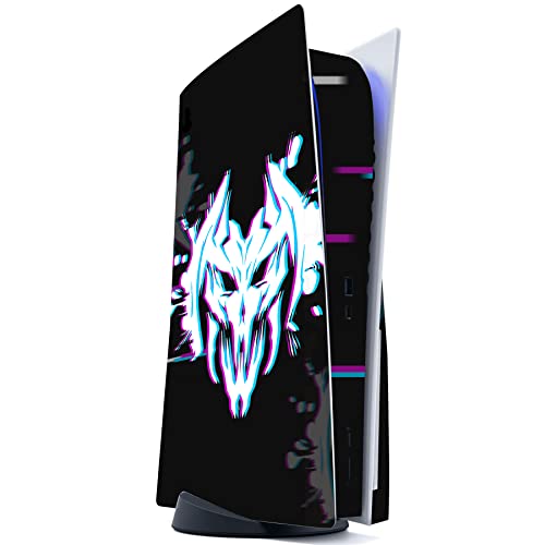 PlayVital Glitch Demons Full Set Skin Decal for ps5 Console Disc Edition, Sticker Vinyl Decal Cover for ps5 Controller & Charging Station & Headset & Media Remote - color: Glitch Demons