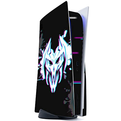 PlayVital Glitch Demons Full Set Skin Decal for ps5 Console Disc Edition, Sticker Vinyl Decal Cover for ps5 Controller & Charging Station & Headset & Media Remote - color: Glitch Demons
