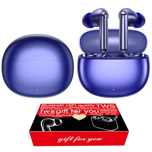 Wireless Earbuds 2 Pack, ANC in-Ear Bluetooth Headphones, Big Bass Durable, Lightweight Design for Noisy Factories, Gym, and Travel, 60 Hour Long Playtime (Purple) - color: Blue